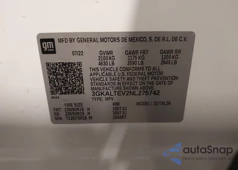 2022 GMC Terrain Awd Sle from USA, damaged, VIN 3GKALTEV2NL275742